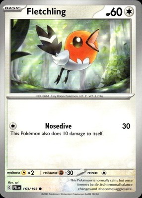 Fletchling 163/193 Paldea Evolved Ungraded