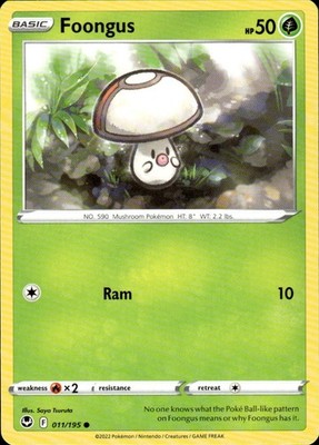 Foongus 011/195 Silver Tempest Ungraded
