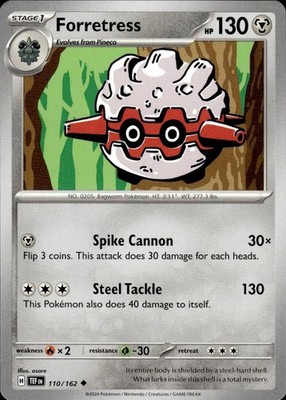 Forretress 110/162 Temporal Forces Ungraded
