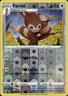 Furret 136/189 Darkness Ablaze Ungraded