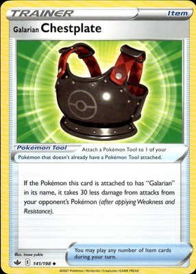 Galarian Chestplate 141/198 Chilling Reign Ungraded