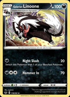 Galarian Linoone 118/202 Sword & Shield Ungraded