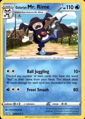 Galarian Mr. Rime 035/163 Battle Styles Ungraded