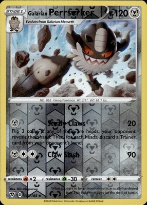 Galarian Perrserker 113/185 Vivid Voltage Ungraded