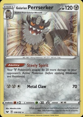 Galarian Perrserker 128/202 Sword & Shield Ungraded
