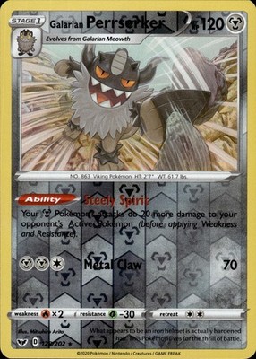 Galarian Perrserker 128/202 Sword & Shield Ungraded