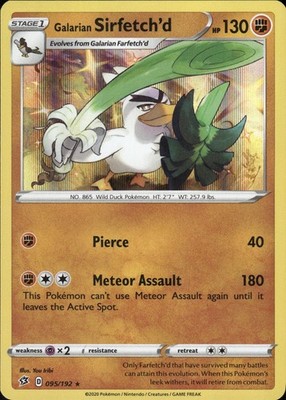 Galarian Sirfetch'd 095/192 Rebel Clash Ungraded
