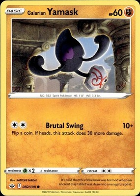 Galarian Yamask 082/198 Chilling Reign Ungraded