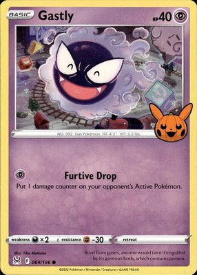 Gastly 064/196 Trick or Trade BOOster 2023 Ungraded