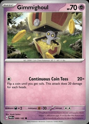 Gimmighoul 088/182 Paradox Rift Ungraded