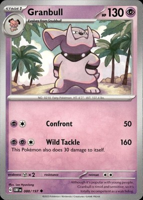 Granbull 088/197 Obsidian Flames Ungraded