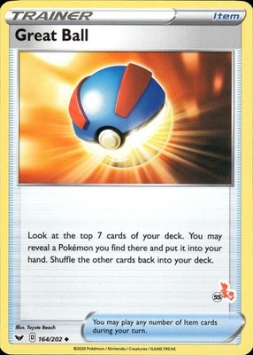 Great Ball (#55 Cinderace Stamped) 164/202 Battle Academy 2022 Ungraded