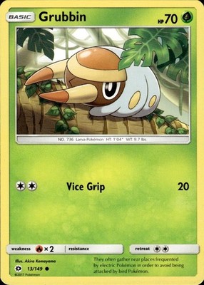Grubbin 13/149 SM Base Set Ungraded
