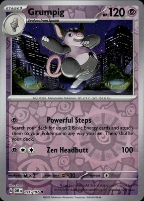 Grumpig 091/197 Obsidian Flames Ungraded