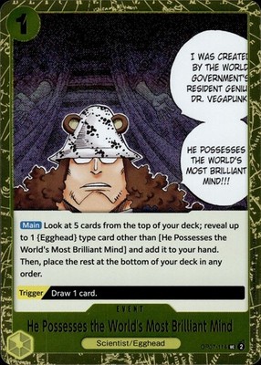 He Possesses the World's Most Brilliant Mind (Reprint) OP07-114 Premium Booster -The Best- Vol. 2 Ungraded
