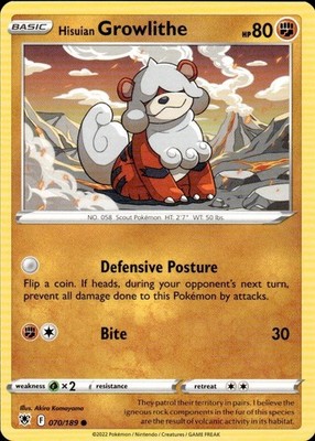 Hisuian Growlithe 070/189 Astral Radiance Ungraded