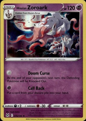 Hisuian Zoroark 076/196 Lost Origin Ungraded