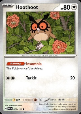 Hoothoot 077/131 Prismatic Evolutions Ungraded