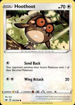 Hoothoot 143/202 Sword & Shield Ungraded