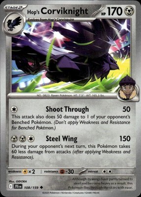 Hop's Corviknight 108/159 Journey Together Ungraded