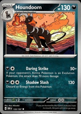 Houndoom 133/197 Obsidian Flames Ungraded