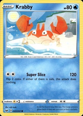 Krabby 043/202 Sword & Shield Ungraded