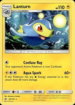 Lanturn 50/149 SM Base Set Ungraded