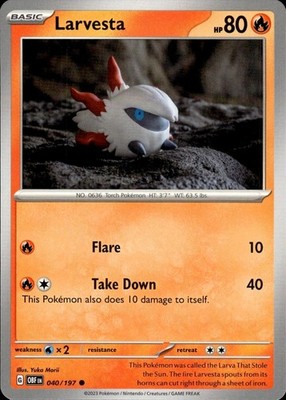 Larvesta 040/197 Obsidian Flames Ungraded