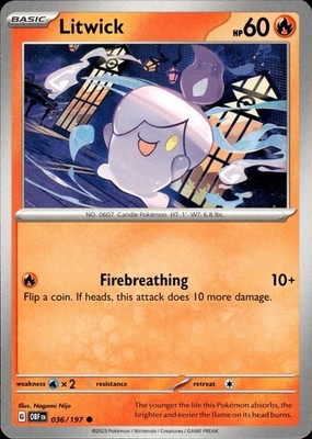 Litwick 036/197 Obsidian Flames Ungraded