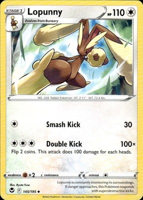 Lopunny 145/195 Silver Tempest Ungraded