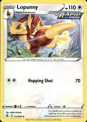 Lopunny 213/264 Fusion Strike Ungraded