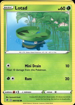 Lotad 007/192 Rebel Clash Ungraded
