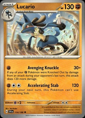 Lucario 114/198 Scarlet & Violet Ungraded