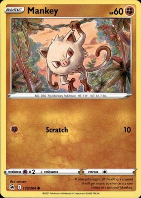 Mankey 133/264 Fusion Strike Ungraded