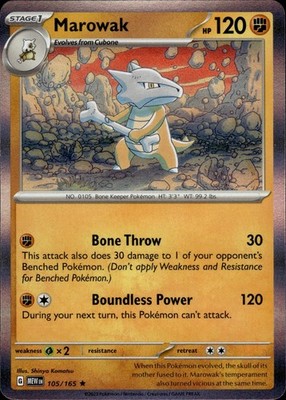Marowak 105/165 151 Ungraded