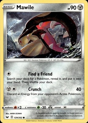 Mawile 129/202 Sword & Shield Ungraded