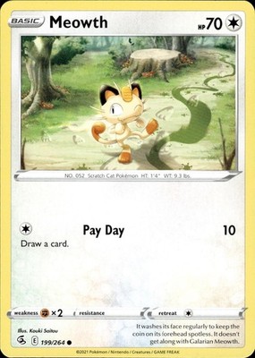 Meowth 199/264 Fusion Strike Ungraded