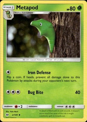 Metapod 2/149 SM Base Set Ungraded