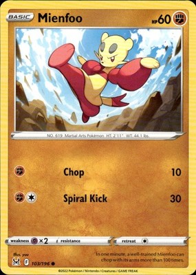 Mienfoo 103/196 Lost Origin Ungraded