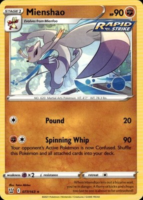 Mienshao 077/163 Battle Styles Ungraded