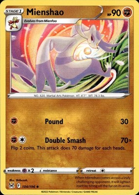 Mienshao 104/196 Lost Origin Ungraded