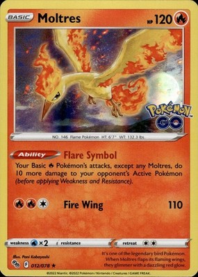 Moltres 012/078 Pokemon GO Ungraded