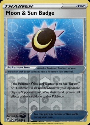 Moon & Sun Badge 151/203 Evolving Skies Ungraded