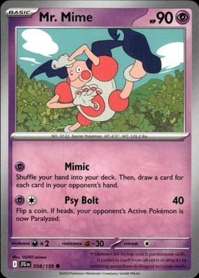 Mr. Mime 058/159 Journey Together Ungraded