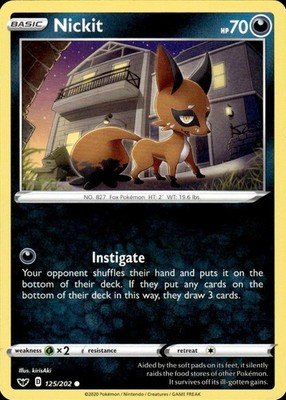 Nickit 125/202 Sword & Shield Ungraded