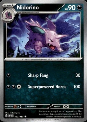 Nidorino 033/165 151 Ungraded