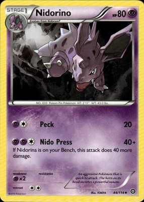 Nidorino 44/114 Steam Siege Ungraded