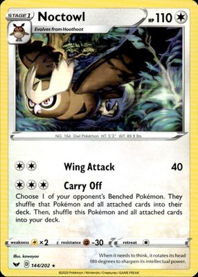 Noctowl 144/202 Sword & Shield Ungraded