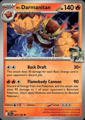 N's Darmanitan 027/159 Journey Together Ungraded