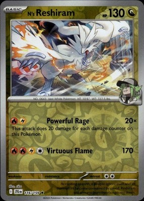 N's Reshiram 116/159 Journey Together Ungraded